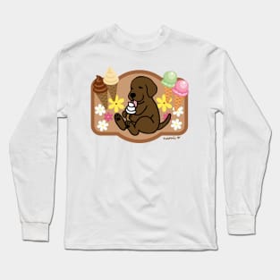 Chocolate Labrador Ice Cream Lover Long Sleeve T-Shirt